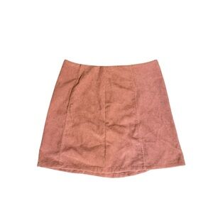 Altar'd State Pink Mini A-line Corduroy Skirt Size medium